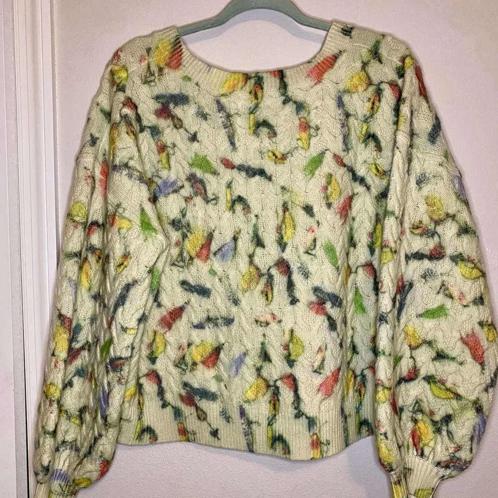 Anthropologie Cable Wool “Catch of the Day” Sweater. Size Medium - Picture 5 of 10